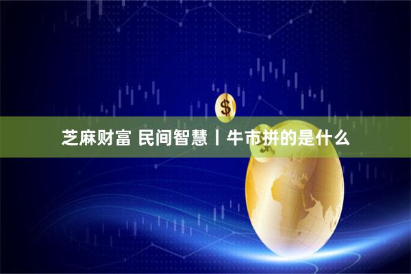 芝麻财富 民间智慧丨牛市拼的是什么