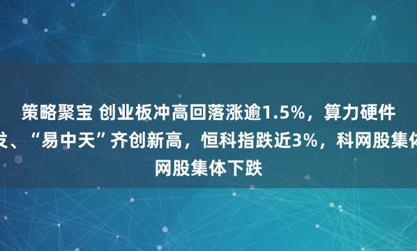 策略聚宝 创业板冲高回落涨逾1.5%，算力硬件再爆发、“易中天”齐创新高，恒科指跌近3%，科网股集体下跌
